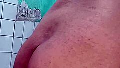 A morning routine turns into relaxing self-pleasure for him