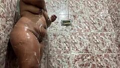 sexy ebony girl shakes her big ass in the shower