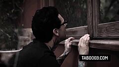 Hot blonde teen Kenna James catches her neighbor peeping and fucks him hard