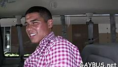 Homosexual encounter unfolds with raw, intense action between two eager guys