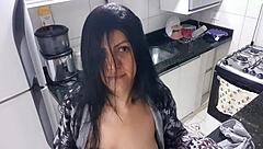 Dama Senssual Masturbates in Kitchen
