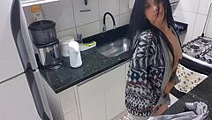 Dama Senssual Masturbates in Kitchen