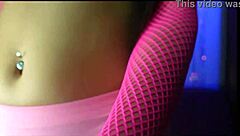 Latina Babe Wets Pink Jeans With Arousal