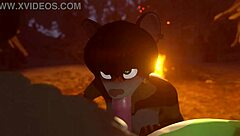 Furry hottie sucks cock intensely