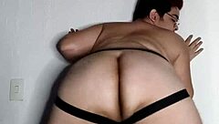 Chubby gay man shows off big tits and ass in anal sex