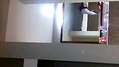 masked black babe uses dildo