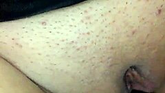 masked black babe uses dildo