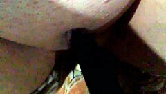 masked black babe uses dildo