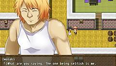 Minako cheats wildly in intense hentai game action.