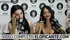 I watch bisexual lesbians kissing and playing with the lollipop