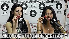 I watch bisexual lesbians kissing and playing with the lollipop