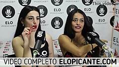 I watch bisexual lesbians kissing and playing with the lollipop