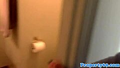 Stockinged Realtor Sucks Cock During Property Viewing