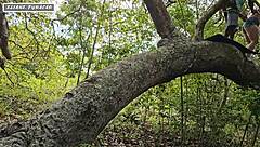 Brunette Slut Takes Anal in Public Forest Scene