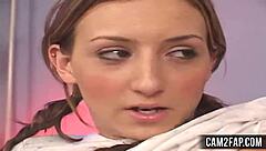 Wow, pigtails teen licking pussy rough in this fucking video