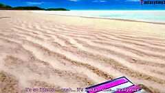 Marie Rose in bikini has sex on the beach in this 3D cartoon fantasy. Full hentai scene with anime characters