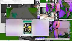 Fucking that twink bareback on the desk.