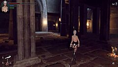 Let's play knight girl and dungeons with that shaved pussy, part 1