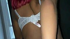 Memek Krim Rambut Merah Hadapi Kontol Ebony Besar