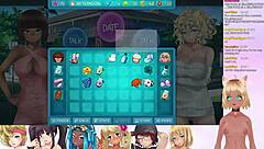 Vtuber Lewdneko Plays Huniepop 2 Double Date Part 6 with Big Tits in Lingerie