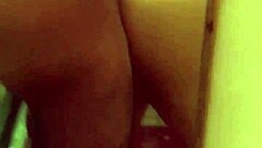 latina couple has quick bathroom fuck