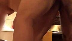 latina couple has quick bathroom fuck