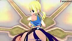 Lucy Heartfilia, the hot blonde, feels intense pleasure in hard sex from Fairy Tail's sheer fantasy