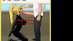 BDSM-scen med grym intensiv deepthroat-action.