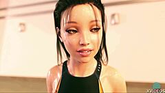 Rebecca Shines Wet In Athletic Roleplay Game