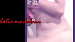 latina squirts hard during videocall masturbation