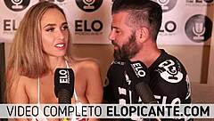 Briana Moon shows her ass in the spicy room of Elo Podcast