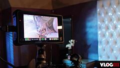 i'm so excited watching kayley gunner, the former machine, give a sloppy blowjob and play with that big cock in lingerie.