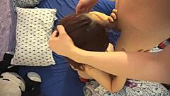 สาวน่ารัก 18+ ร้องครางดังลั่นตอนอมควย