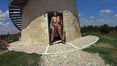 sex masturbating in public with saggy tits