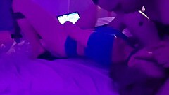 Sexy blonde intensely deepthroats in her outfit