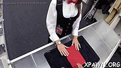 young amateur gives rough blowjob then gets fucked hard