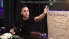 freddy gets blowjob in sheer red lingerie