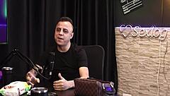 freddy gets blowjob in sheer red lingerie