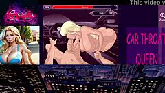 Blonde Performs Sloppy Deepthroat in Car