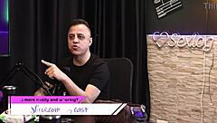 freddy gets blowjob in sheer red lingerie