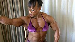 Muscular Women Showing Off Biceps in a Wild Flexing Show at Gym