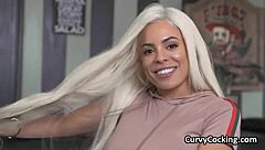 curvy luna sucks cock on bar stool like a pro. big tits bounce as she licks that latina pussy.