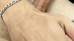 I get fingered while jerking his big cock