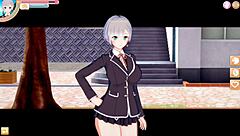 Asami, the feisty JK, in a 3D cartoon anime story