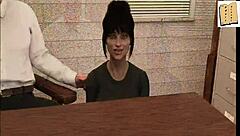 Katie teases with her big tits and mature ass in 3D cartoon