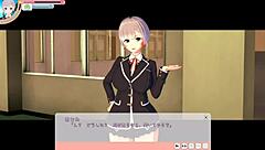 Asami, the feisty JK, in a 3D cartoon anime story