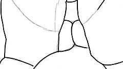 Drawing a black big booty in doggy style position