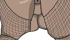 Drawing a black big booty in doggy style position