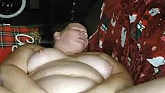 Milf using two huge dildos for fun