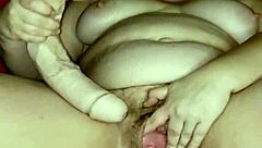 Milf using two huge dildos for fun